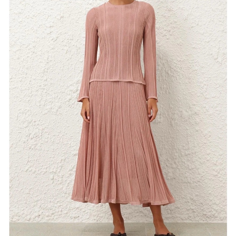 Zimmermann lucky metallic top and skirt set